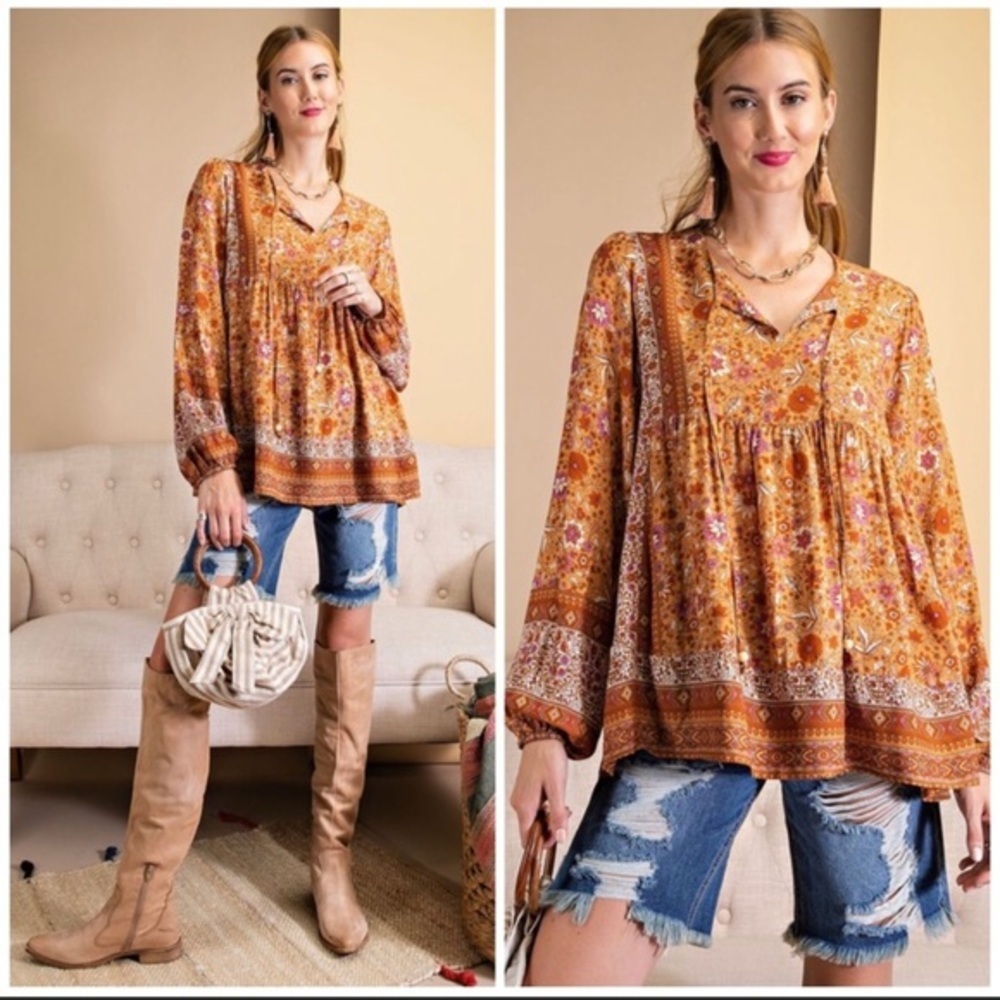 LAST ONE 👆The MILLIE Boho Floral Print Blouse